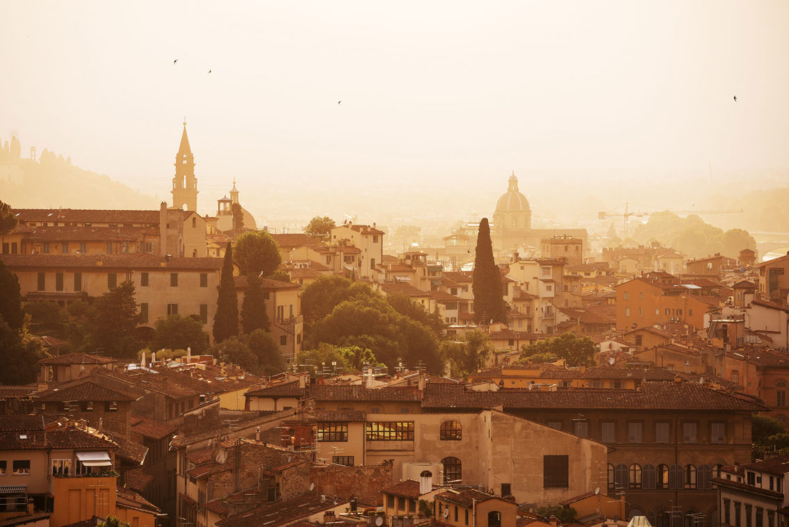 Morning in Florence Italy cityscape