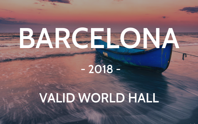 Barcelona 2018 Valid world hall boat at sunset